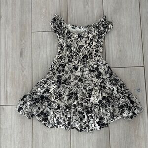 American Eagle Floral Black and White Dress